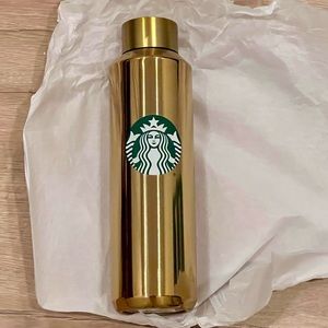 NIB‎ Starbucks Walt Disney World Parks 50th Anniversary Gold Water Bottle 20 oz